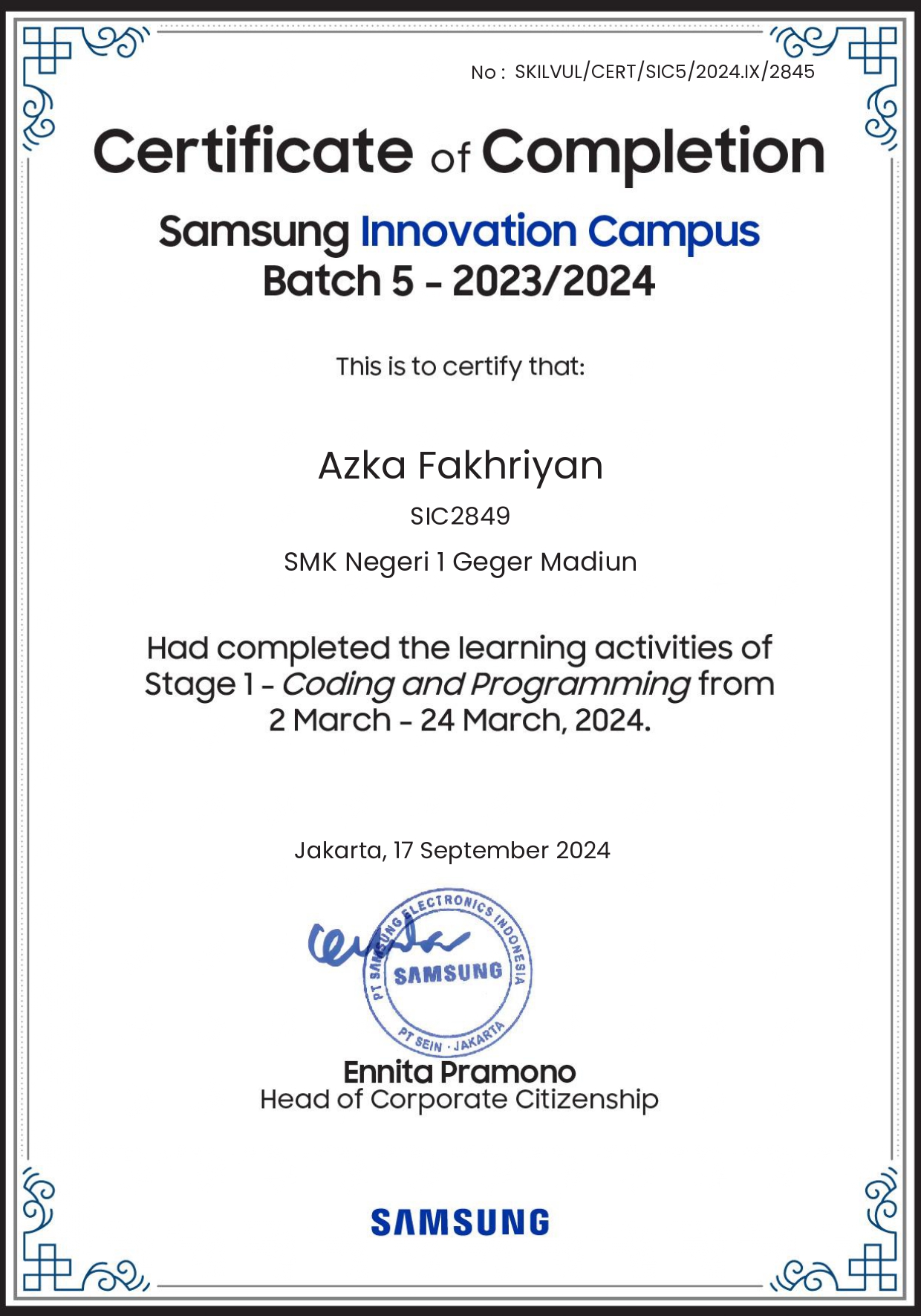 Samsung Innovation Campus Stage 1